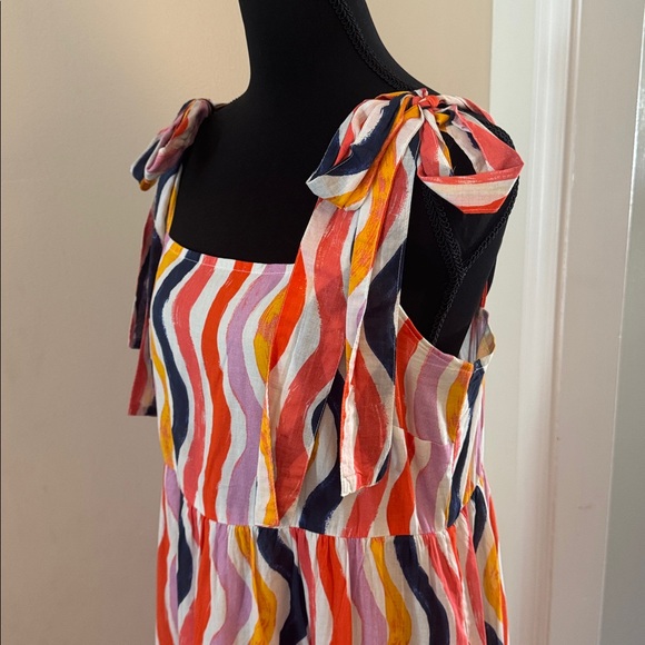 Jude Connally Multicolor Wavy Stripe Dress with Orange Accents - Picture 5 of 11